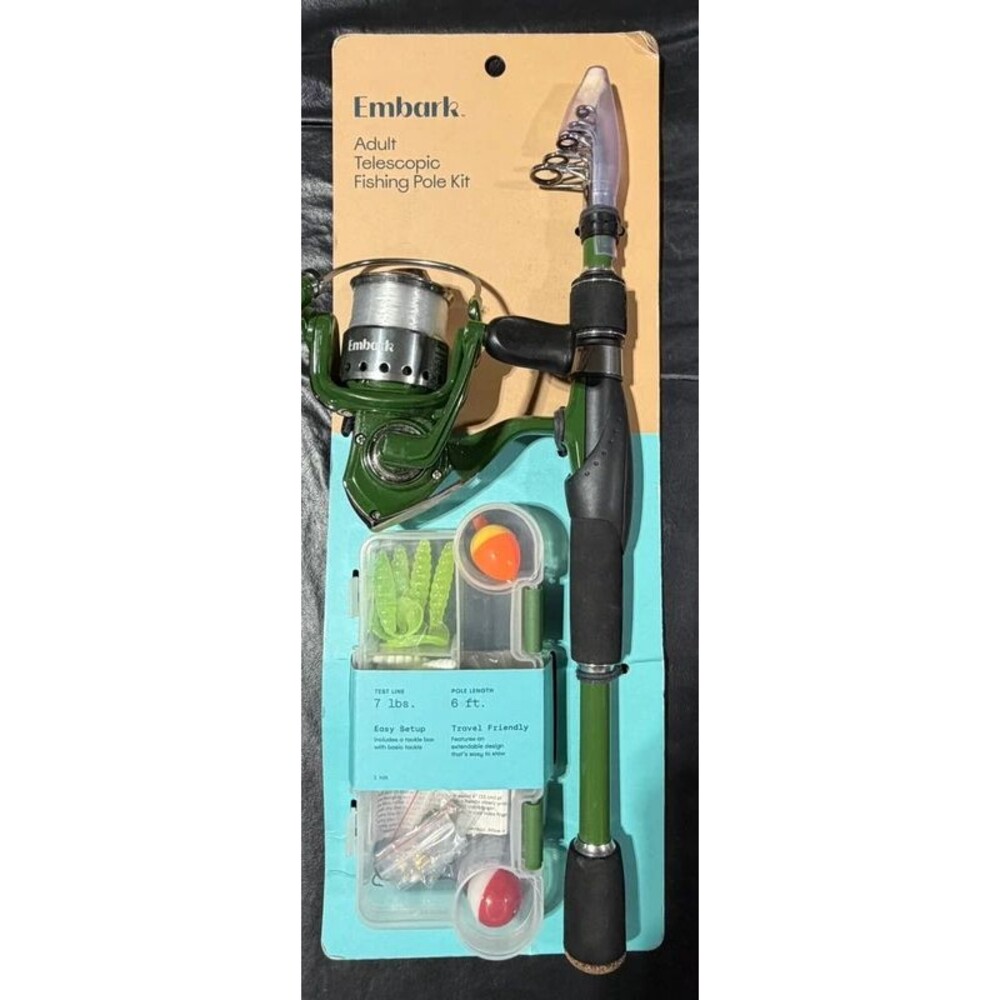 Embark Adult Spinning Telescopic Conventional Fishing Rod and Reel Combo